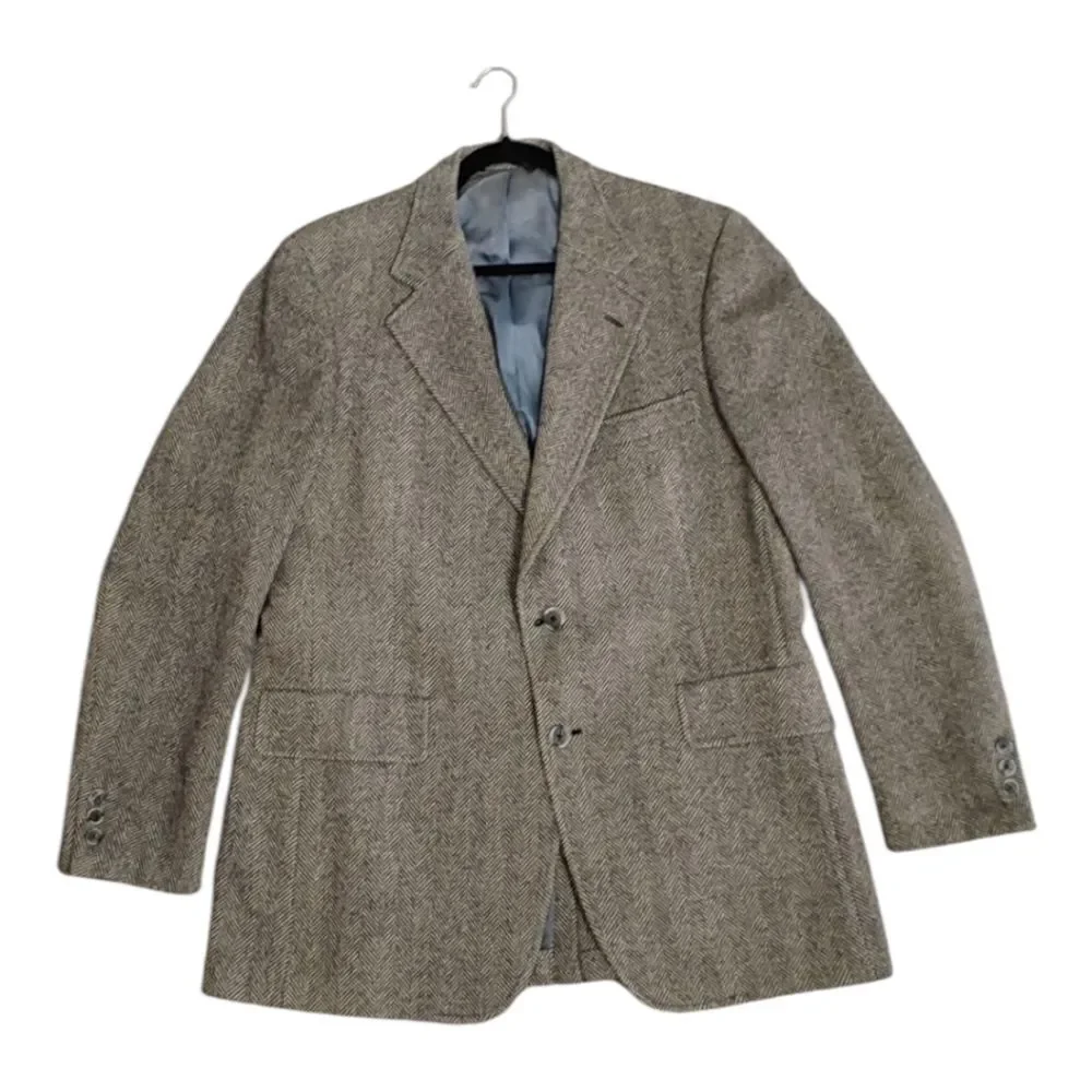 Hart Schaffner Marx Vintage Union Made 100% Wool Professor Tweed Blazer Size 42R